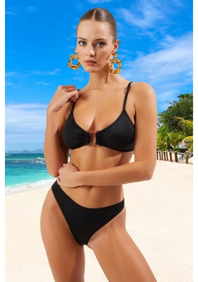 Ersefa Tasarım Bikini Takımı Uv Korumalı Ergonomik Kesim Hızlı Kuruyan E Siyah