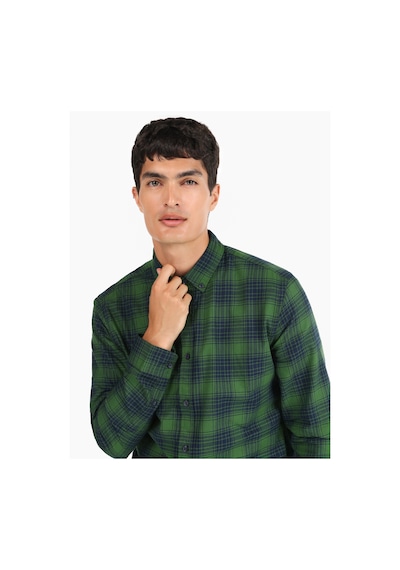 Colin's Colins Slim Fit Kareli Yeşil Erkek Uzun Kol Gömlek Yeşil