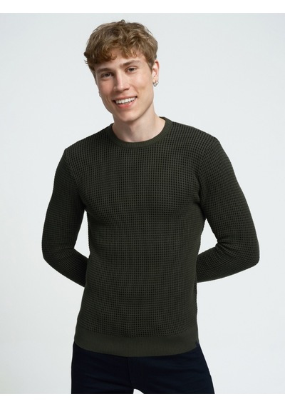 Regular Fit Erkek Kazak Haki