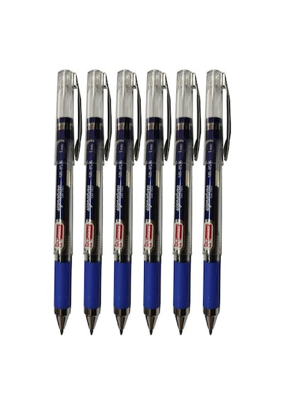Mavi İmza Kalemi 1.0mm 6 Adet Mikro İmza Kalemi Yeni Kasa Mk-8526 Kalın Uçlu Pilot Kalemi Mavi Mürekkepli Okul Ofis Büro