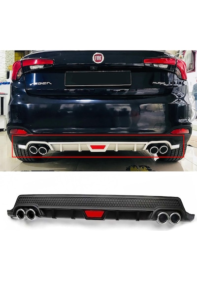 Fiat Egea Hatchback Siyah Difüzör Difizör Yuvarlak Egzoz Görünüm Kulaklı Tip