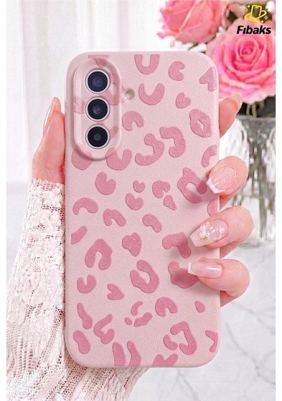 Galaxy Uyumlu A16 Kılıf Pembe Leopar Şık Tasarımlı Premium İnce Soft Silikon