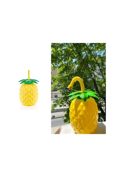 Ananas Pipetli Suluk Sarı - Yeşil