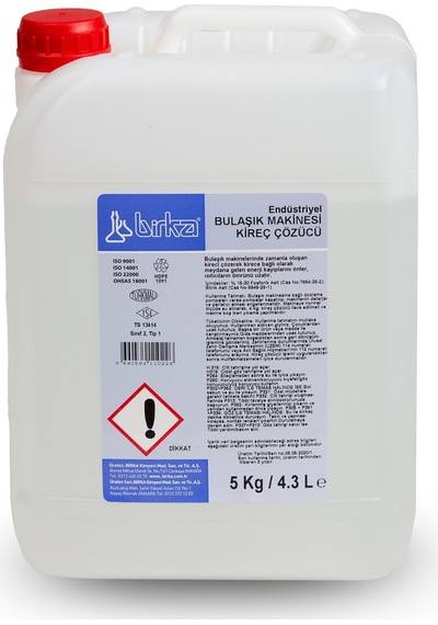 Birka Endüstriyel Bulaşık Makinesi Kireç Çözücüsü 4 Adet x 5 Kg.