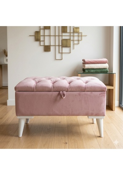 Sandıklı Puf Bench Ayakucu 65 35 Açık Pembe