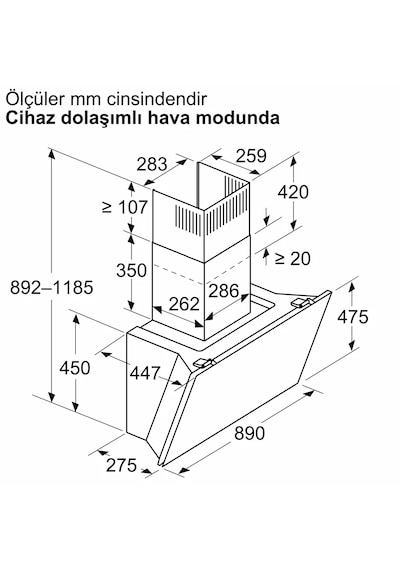 Siemens iQ700 LC91KLT60  90 CM Duvar Tipi Davlumbaz