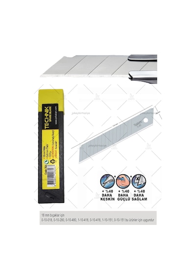 Maket Bıçağı Yedeği Geniş 18Mm 1 Paket 100.Falçata Ucu