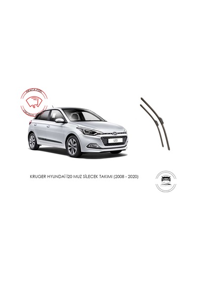 Hyundai I20 Ön Cam Silecek Seti Araca Özel  Aparat (2008 -