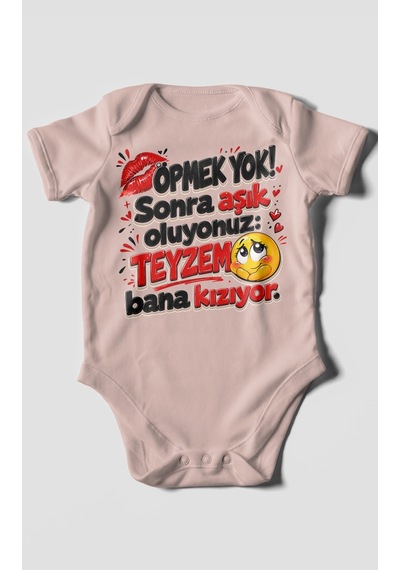 Morivokids Teyzeye Özel Kısa Kollu Bebek Body %100 Pamuk Zbn156-kk Pastel Pembe