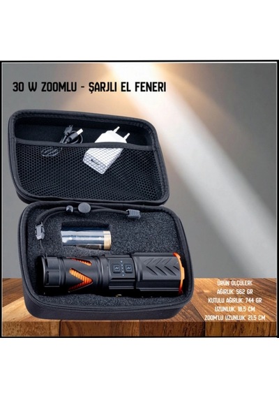 Uyguna-yakala 30 W Metal Gövde Zoomlu -şarjlı El Feneri- S-615 Çok Renkli