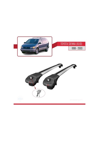 Toyota Sienna Xl10 1998-2003 Arası İle Uyumlu Ace-1 Ara Atkı Tavan Barı Gri