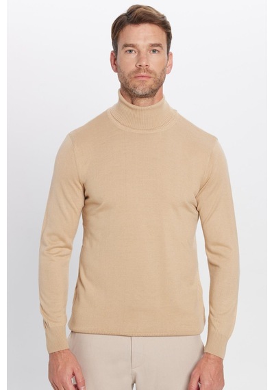 Tudors Erkek Slim Fit Dar Kesim Tam Boğazlı Yaka Düz Yün Taş Triko Kazak-25728 Taş - Ekru Tudors Erkek Slim Fit Dar Kesim Tam Boğazlı Yaka Düz Yün Taş Triko Kazak-25728 Taş - Ekru