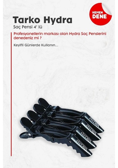 Hydra 2192 Saç Pensi 4 Lü Siyah