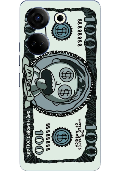 Tecno Camon 20 - 20 Pro 4g Uyumlu Morty Dolar Baskılı Silikon Kılıf Renkli