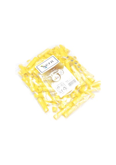 İzoleli Ek Muf Kablo Ucu 4-6mm² Sarı 100 Adet Bağlantı Terminali