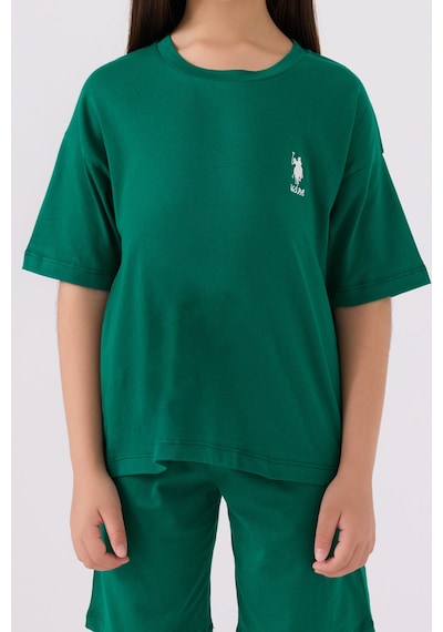 U.S. Polo Assn. U.s. Polo Assn Kız Çocuk Yeşil Bermuda Takım Us1848-c-v10 Yeşil