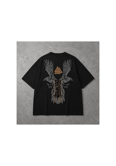 Yolo Street Viking Kartal Baskılı Oversize Siyah Tişört Unisex Sokak Tarzı %100 Pamuk 1siyah Yolo Street Viking Kartal Baskılı Oversize Siyah Tişört Unisex Sokak Tarzı %100 Pamuk 1siyah