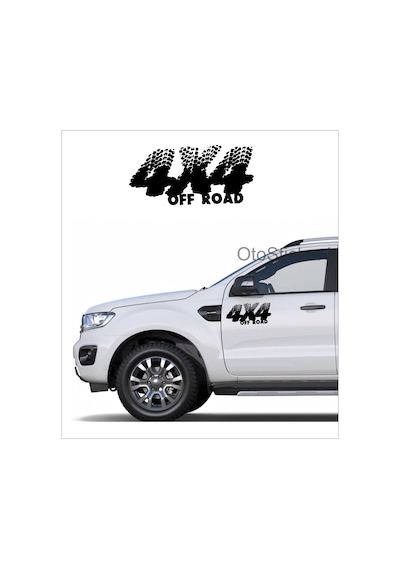 4X4 Off Road Araba Stickeri Teker Izli Etiket 2 Adet 20X9Cm