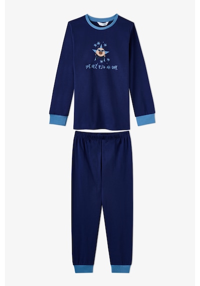 Penti Erkek Çocuk Mavi Rockstar Capy Pamuklu Uzun Kollu 2li Pijama Takımı