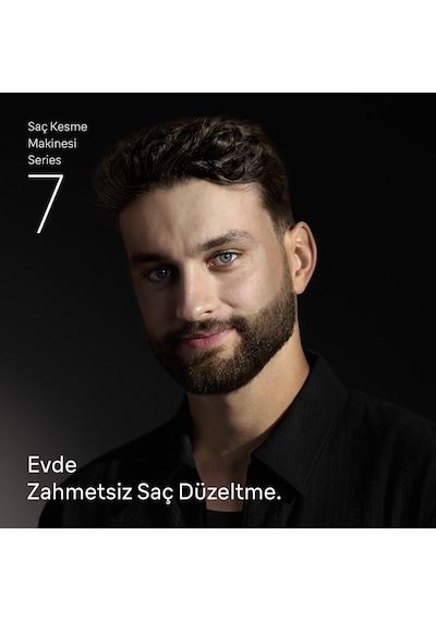 Braun Saç Kesme Makinesi Series 7, +5 Aksesuar, Ömür Boyu Keskin Bıçak, 17 Uzunluk, Hc7590