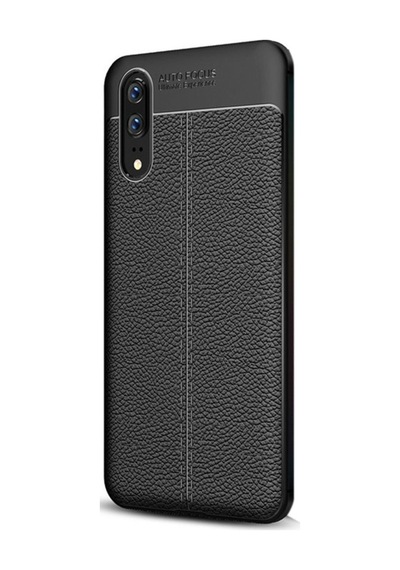 Huawei P20 Kılıf Niss Silikon Deri Görünümlü Arka Kapak