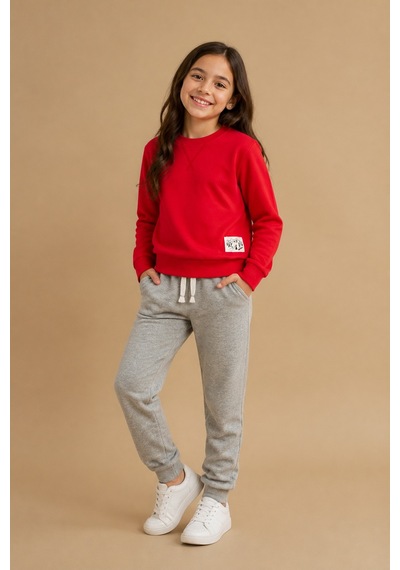 Eray Alp Kids Unisex Çocuk Gri Eşofman Altı Günlük Rahat Kombin