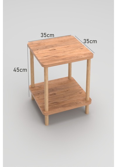 35x35 Cm Kare İki Katlı Ahşap Komodin Çok Amaçlı Sehpa Yatak Odası Baza Yanı Ayak Yükseklik 45 Cm - Atlantik Çam 35x35 Cm Kare İki Katlı Ahşap Komodin Çok Amaçlı Sehpa Yatak Odası Baza Yanı Ayak Yükseklik 45 Cm - Atlantik Çam