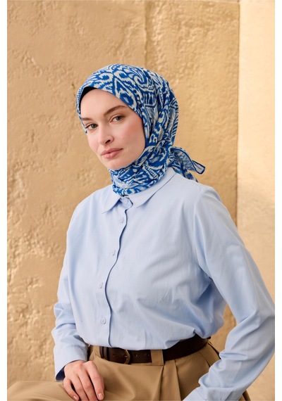 Silk Home Soft Eşarp 73099-18 Saks, Bebe Mavi, Beyaz