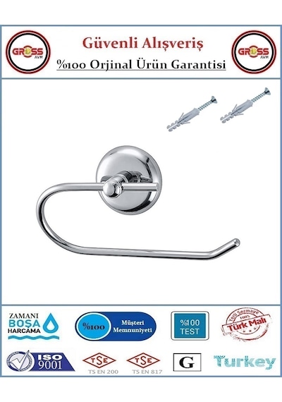 Tuvalet Kağıtlığı Paslanmaz Nikel - Kapaksız