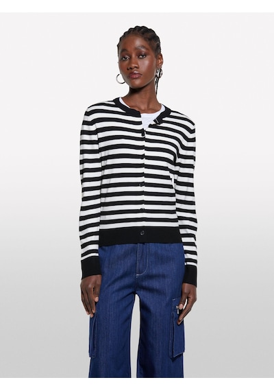Sisley Viskoz Karışımlı Çizgili Bisiklet Yaka Slim Fit Hırka Kadın Siyah Hırka - 325p17q3l500m Sisley Viskoz Karışımlı Çizgili Bisiklet Yaka Slim Fit Hırka Kadın Siyah Hırka - 325p17q3l500m