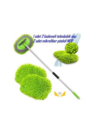 Çok Fonksiyonlu 2 In 1 Mikrofiber Araba Yıkama Fırçası Teleskopik Uzun Saplı Detay Fırçası