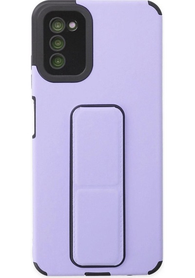 Samsung Galaxy A03s Kılıf Mega Standlı Silikon - Lila