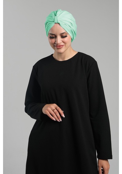 Hürrem Bone Mint Yeşili Pratik Hazır Geçmeli Tesettür Bone Sandy Pileli Salaş 2121 13 Mint Yeşili