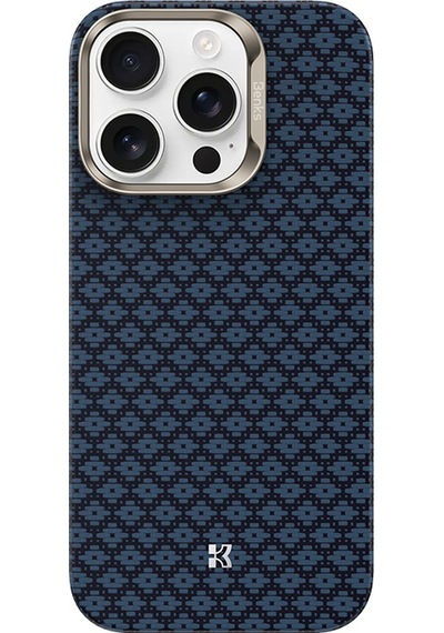 Apple Uyumlu iPhone 16 Pro Max Kılıf M-safe Özellikli Benks Armorair Armorgrid Serisi Kevlar Kapak Mavi Mavi