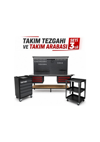 Takpower Takım Tezgahı Ve Takım Arabası Profesyonel Atölye Seti Antrasit