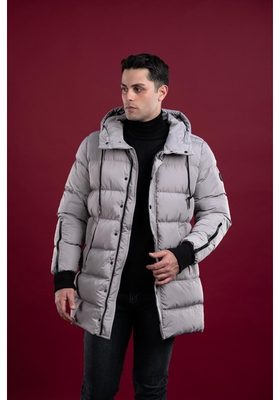 Sir Regular Fit Kapşonlu Astarlı Uzun Kalın Şişme Mont 001