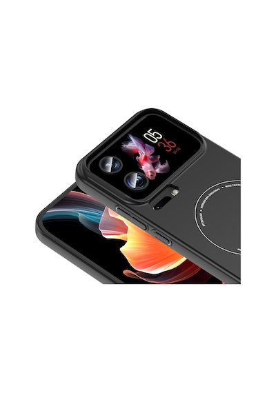 Xiaomi 17 Pro Max Uyumlu Magsafe Özellikli Elio Kamera Korumalı Sert Kapak Kılıf Siyah