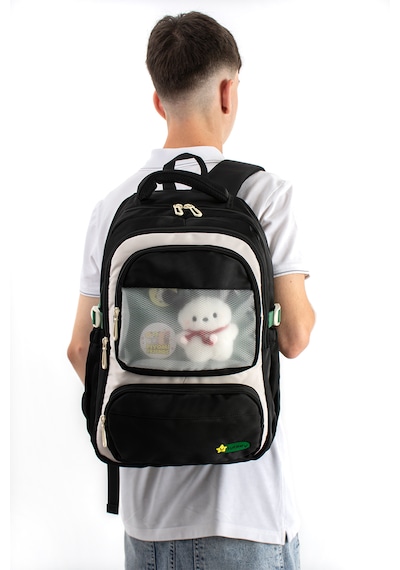 Ventis Qualty Okul Çantası Su Geçirmez Klinkır Kumaş Unisex Sırt Çantası Model 1g Siyah