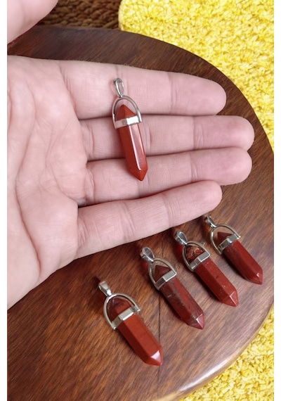Kahve Jasper Taşı 5 Adet Çivi Model Kolye Hediyelik Eşya Sevgili Kolye Sevgiliye Çivi Kolye Kahve Kahve