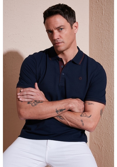 Buratti % 100 Pamuk Düğmeli Regular Fit Erkek Polo Yaka T Shirt 5902118 Lacivert-Bordo Buratti % 100 Pamuk Düğmeli Regular Fit Erkek Polo Yaka T Shirt 5902118 Lacivert-Bordo