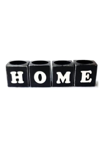 El Yapımı Dekoratif '' Home '' Yazan Mumluk Küpler. Nocolor-08b2ddd7