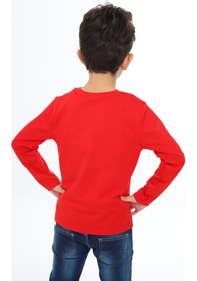 Toontoy Kids Toontoy Erkek Çocuk Baskılı Tişört Kırmızı