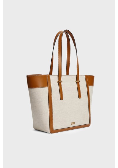 Tommy Hilfiger Keten Karışımlı Omuz Askılı Kanvas Çanta Kadın Çanta Aw0aw18829 Gb8 Bej