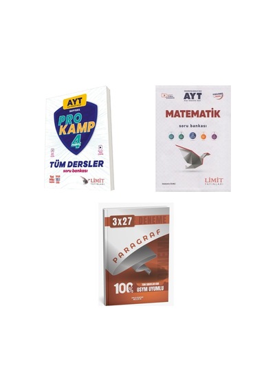 2027 2027 Limit Ayt Tüm Dersler Sayısal Prokamp + Matematik Soru + Anla Kazan Paragraf Deneme 3'lü Set