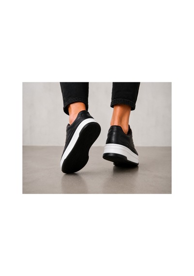 Yalçın Erkek Siyah Sneaker Kalın Taban Ortopedik Günlük Spor Ayakkabı Siyah - 880223707 Siyah