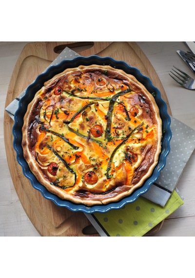 Emile Henry 11 İnç/2.1 Litre Derin Tart Tabağı, Toskana Çok renkli