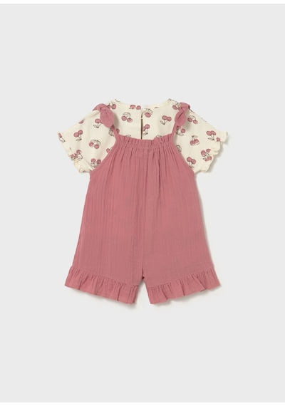 Mayoral Kız Bebek Şort Salopet Set Pembe