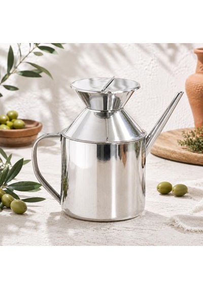 Lexroo 1000 Ml 304 Paslanmaz Çelik Yağdanlık, İnce Uçlu Kulplu Yağ Şişesi Çok Renkli