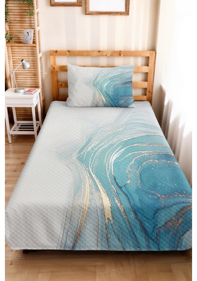 Mavi Mermer Modern Genç Odası Tek Kişilik Pike Takımı - Beyaz Gold 160x220 Cm Kapitone Yatak Örtüsü Mistik Çiçek Parıltısı Mavi Mermer Modern Genç Odası Tek Kişilik Pike Takımı - Beyaz Gold 160x220 Cm Kapitone Yatak Örtüsü Mistik Çiçek Parıltısı