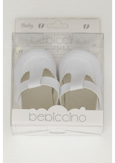 Bebiccino Kız Bebek Patik Ayakkabı Cırtlı 18-19 Numara, Beyaz